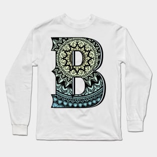 Mandala with alphabet B Long Sleeve T-Shirt